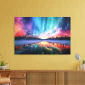Aurora Borealis, Noorderlicht, Canvas Afdruk (Insitu (Woonkamer))