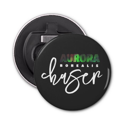 Aurora Borealis (Noorderlicht) Chaser Button Flesopener (Voorkant)