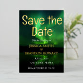 Aurora Borealis Noorderlicht Elegante bruiloft Folie Uitnodiging (Staand Voorkant)