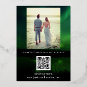 Aurora Borealis Noorderlicht Elegante bruiloft Folie Uitnodiging (Achterkant)