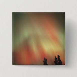 Aurora Borealis, Noorderlicht, Fairbanks Vierkante Button 5,1 Cm