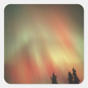 Aurora Borealis, Noorderlicht, Fairbanks Vierkante Sticker