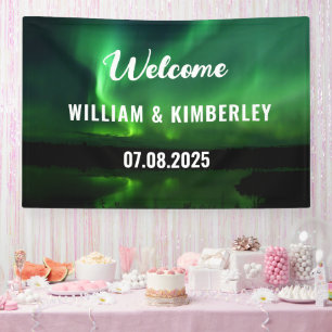 Aurora Borealis Noorderlicht Groene Trouwbanner Spandoek