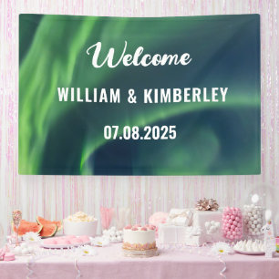 Aurora Borealis Noorderlicht Groene Trouwbanner Spandoek