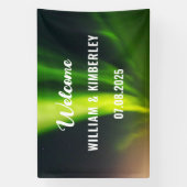 Aurora Borealis Noorderlicht Groene Trouwbanner Spandoek (Verticaal)