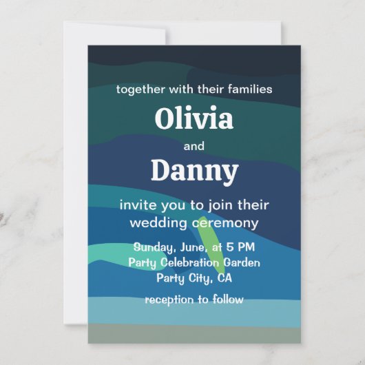 Aurora Borealis Noorderlicht Hemelse Huwelijk Kaart (Voorkant)