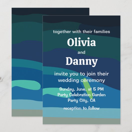 Aurora Borealis Noorderlicht Hemelse Huwelijk Kaart (Voorkant / Achterkant)