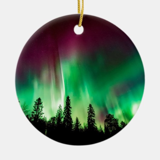 Aurora borealis noorderlicht keramisch ornament (Voorkant)