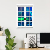 Aurora Borealis Noorderlicht Nep Raam Kunst Poster (Thuiskantoor)