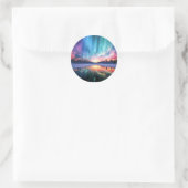 Aurora Borealis, Noorderlicht, Ronde Sticker (Tas)