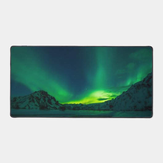 Aurora Borealis Noorderlicht Sky Winter Bureaumat (Voorkant)