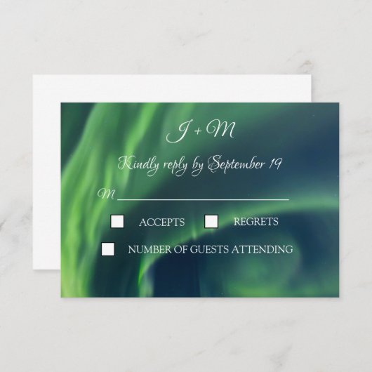 Aurora Borealis Noorderlicht Sterren Moderne RSVP (Voorkant / Achterkant)