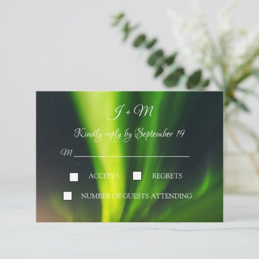 Aurora Borealis Noorderlicht Sterren Moderne RSVP (Staand voorkant)