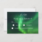 Aurora Borealis Noorderlicht Sterren Moderne RSVP Kaartje (Voorkant)