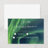 Aurora Borealis Noorderlicht Sterren Moderne RSVP Kaartje (Voorkant / Achterkant)