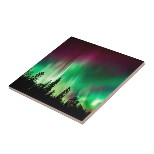 Aurora borealis noorderlicht tegeltje (Zijkant)