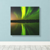 Aurora Borealis noorderlichten Noorwegen Canvas Afdruk (Insitu (Houten vloer))