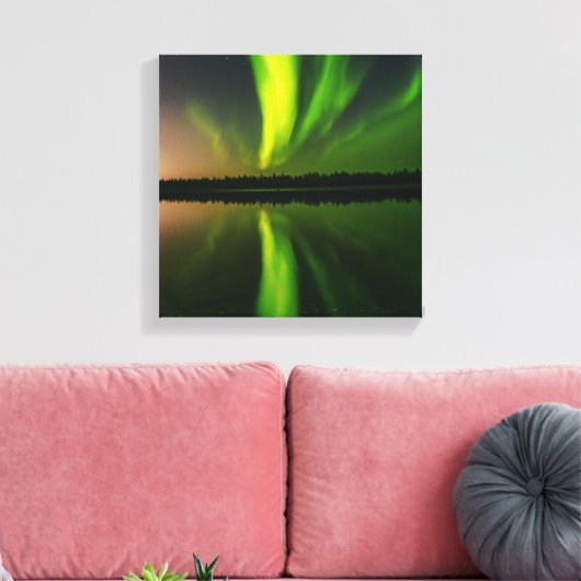 Aurora Borealis noorderlichten Noorwegen Canvas Afdruk (Insitu (Woonkamer))