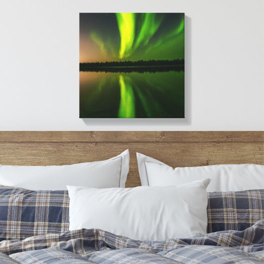 Aurora Borealis noorderlichten Noorwegen Canvas Afdruk (Insitu (Slaapkamer))