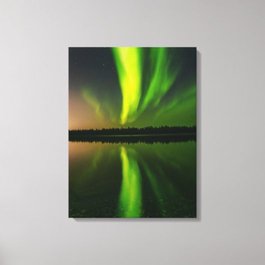 Aurora Borealis noorderlichten Noorwegen Canvas Afdruk (Voorkant)