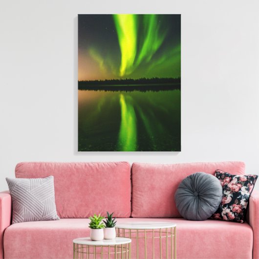Aurora Borealis noorderlichten Noorwegen Canvas Afdruk (Insitu (Woonkamer))