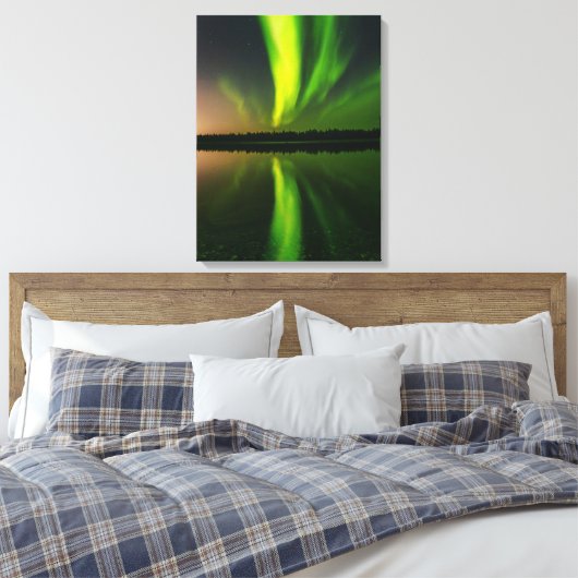 Aurora Borealis noorderlichten Noorwegen Canvas Afdruk (Insitu (Slaapkamer))