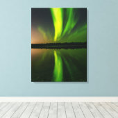 Aurora Borealis noorderlichten Noorwegen Canvas Afdruk (Insitu (Houten vloer))