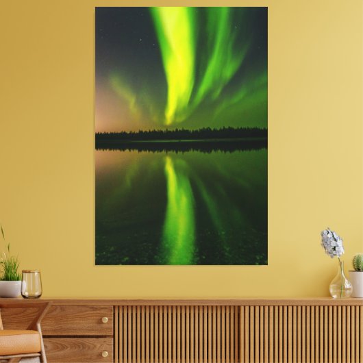 Aurora Borealis noorderlichten Noorwegen Canvas Afdruk (Insitu (Woonkamer))