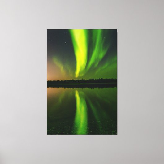 Aurora Borealis noorderlichten Noorwegen Canvas Afdruk (Voorkant)
