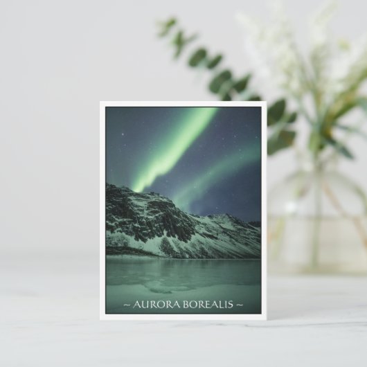 Aurora Borealis Noorwegen Briefkaart (Staand voorkant)