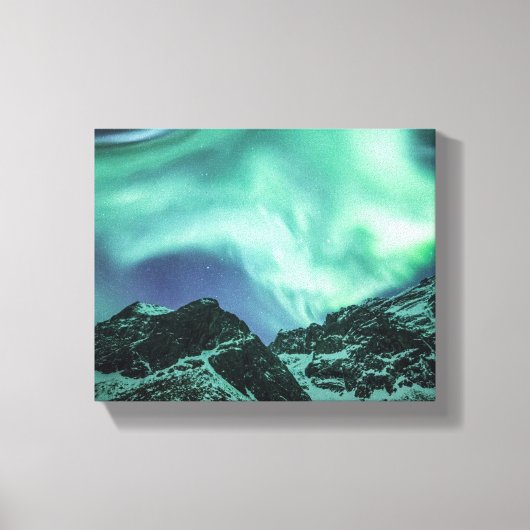 Aurora Borealis Noorwegen Canvas Afdruk (Voorkant)