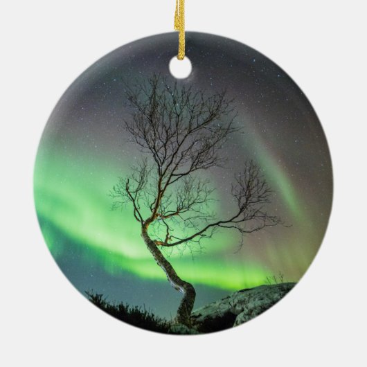 Aurora Borealis Noorwegen Keramisch Ornament (Achterkant)