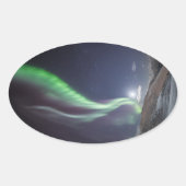 Aurora Borealis Noorwegen Ovale Sticker (Voorkant)