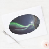 Aurora Borealis Noorwegen Ovale Sticker (Envelop)