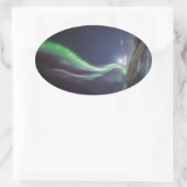 Aurora Borealis Noorwegen Ovale Sticker (Tas)