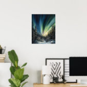 Aurora Borealis Northern Lights Art Print Poster (Thuiskantoor)