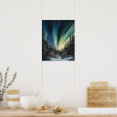Aurora Borealis Northern Lights Art Print Poster (Keuken)