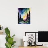 Aurora Borealis Northern Lights Art Print Poster (Thuiskantoor)