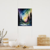 Aurora Borealis Northern Lights Art Print Poster (Keuken)