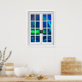 Aurora Borealis Northern Lights Fake Window Art Poster (Keuken)
