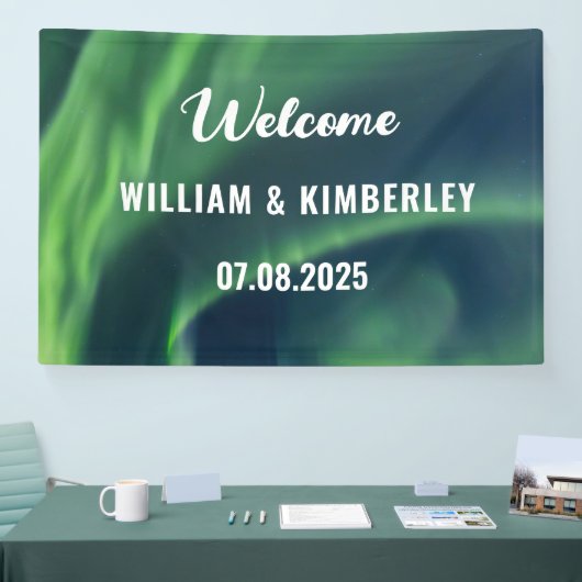 Aurora Borealis Northern Lights Green Wedding Ban Spandoek (Beurs)