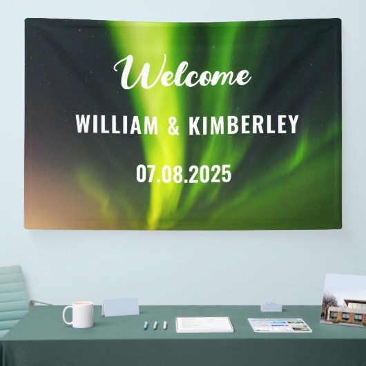 Aurora Borealis Northern Lights Green Wedding Bann Spandoek (Beurs)