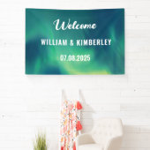Aurora Borealis Northern Lights Green Wedding Spandoek (Insitu)