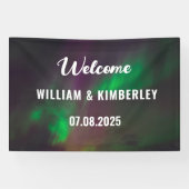 Aurora Borealis Northern Lights Green Wedding Spandoek (Horizontaal)
