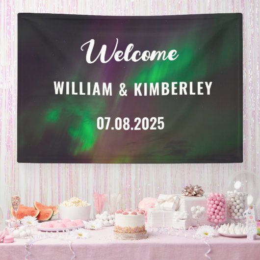 Aurora Borealis Northern Lights Green Wedding Spandoek (Feest)