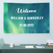 Aurora Borealis Northern Lights Green Wedding Spandoek (Beurs)