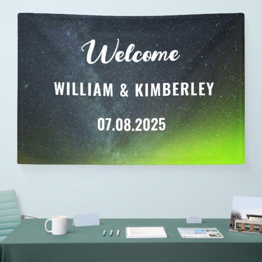 Aurora Borealis Northern Lights Green Wedding Spandoek (Beurs)
