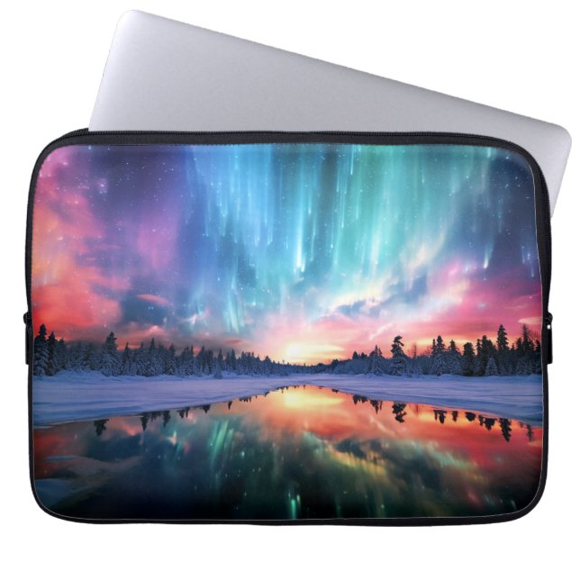 Aurora Borealis, Northern Lights, Laptop Sleeve (Voorkant)