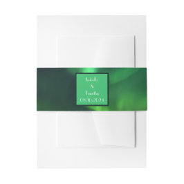 Aurora Borealis Northern Lights Sky Green Wedding Uitnodigingen Wikkel