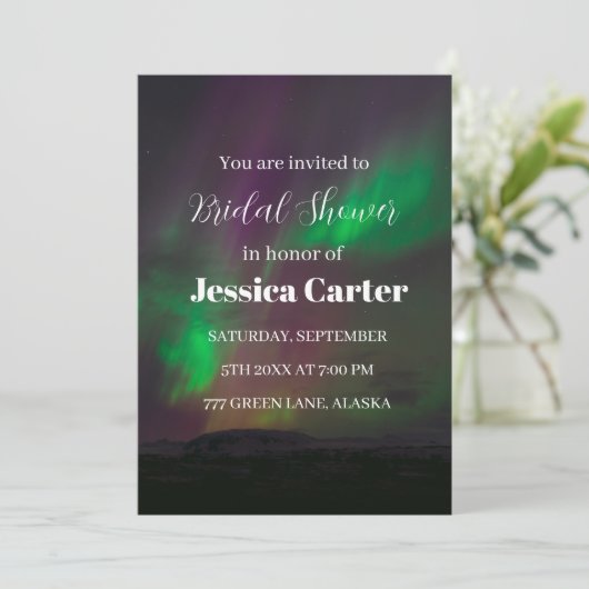 Aurora Borealis Northern Lights Vrijgezellenfeest Kaart (Staand voorkant)